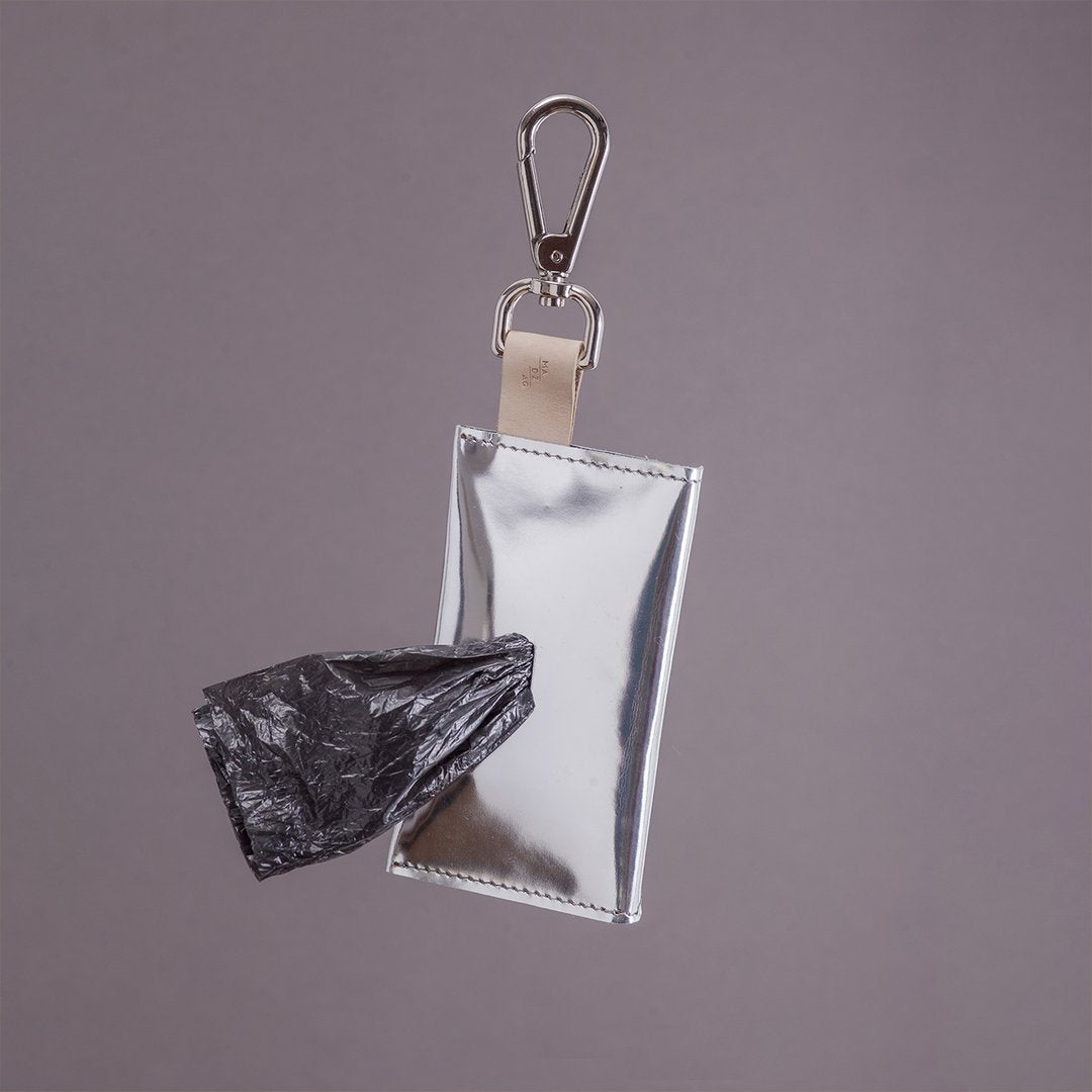 Moonshine Poop Bag Holder - Metallic Silver - NEW PETS ON THE BLOCK.COM