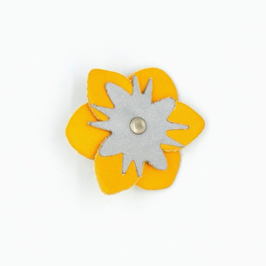 Reflective Leather Flower - Yellow - NEW PETS ON THE BLOCK.COM