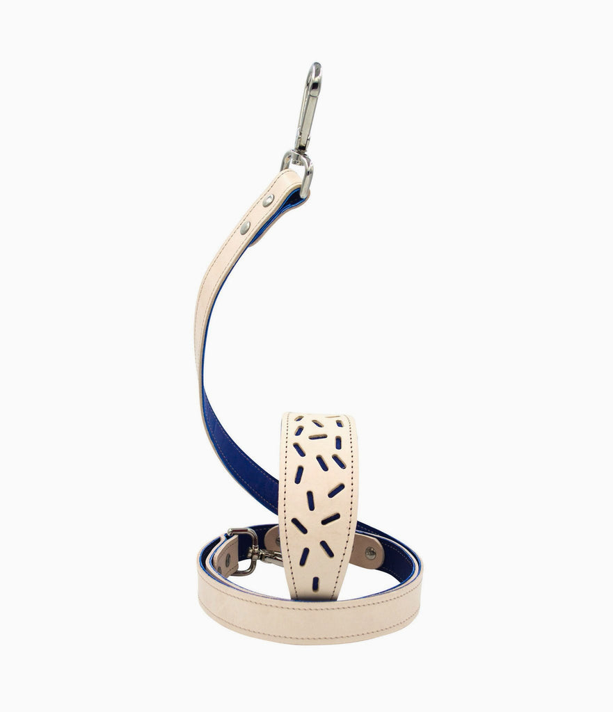 Bauhaus Greyhound Dog Collar - Blue - NEW PETS ON THE BLOCK.COM