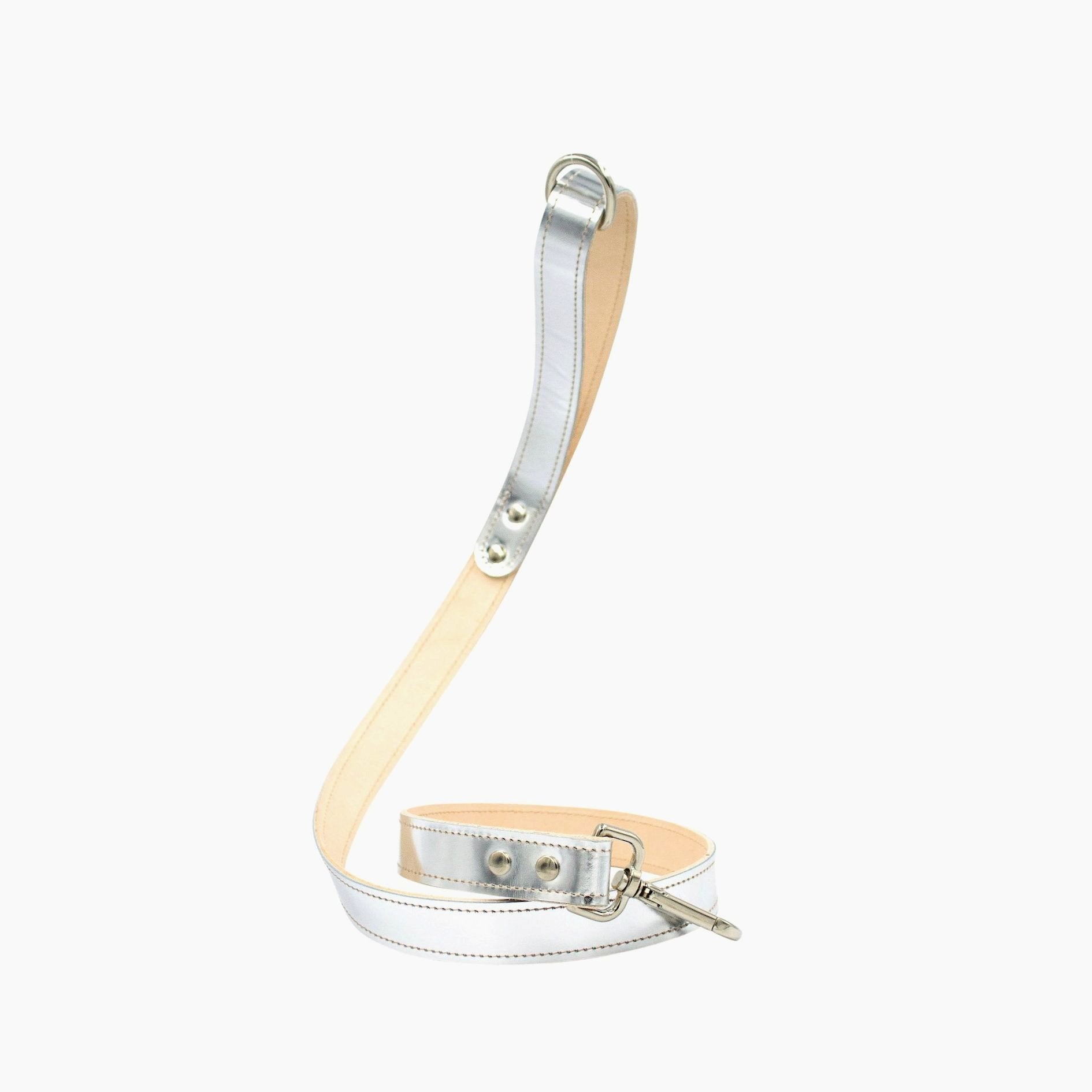 Moonshine Fixed Dog Leash - Metallic Silver - NEW PETS ON THE BLOCK.COM