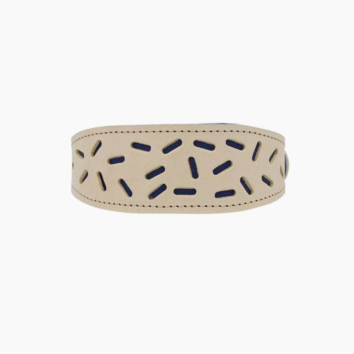 Bauhaus Greyhound Dog Collar - Blue - NEW PETS ON THE BLOCK.COM