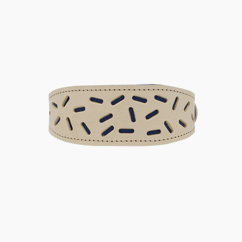 Bauhaus Greyhound Dog Collar - Blue - NEW PETS ON THE BLOCK.COM