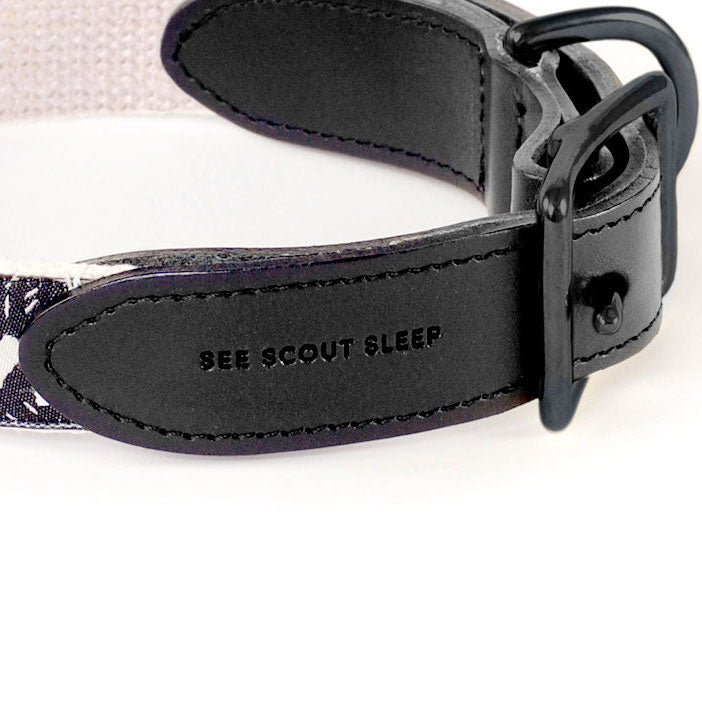 Life of the Party Leather Dog Collar - Black & Cream - NEW PETS ON THE BLOCK.COM
