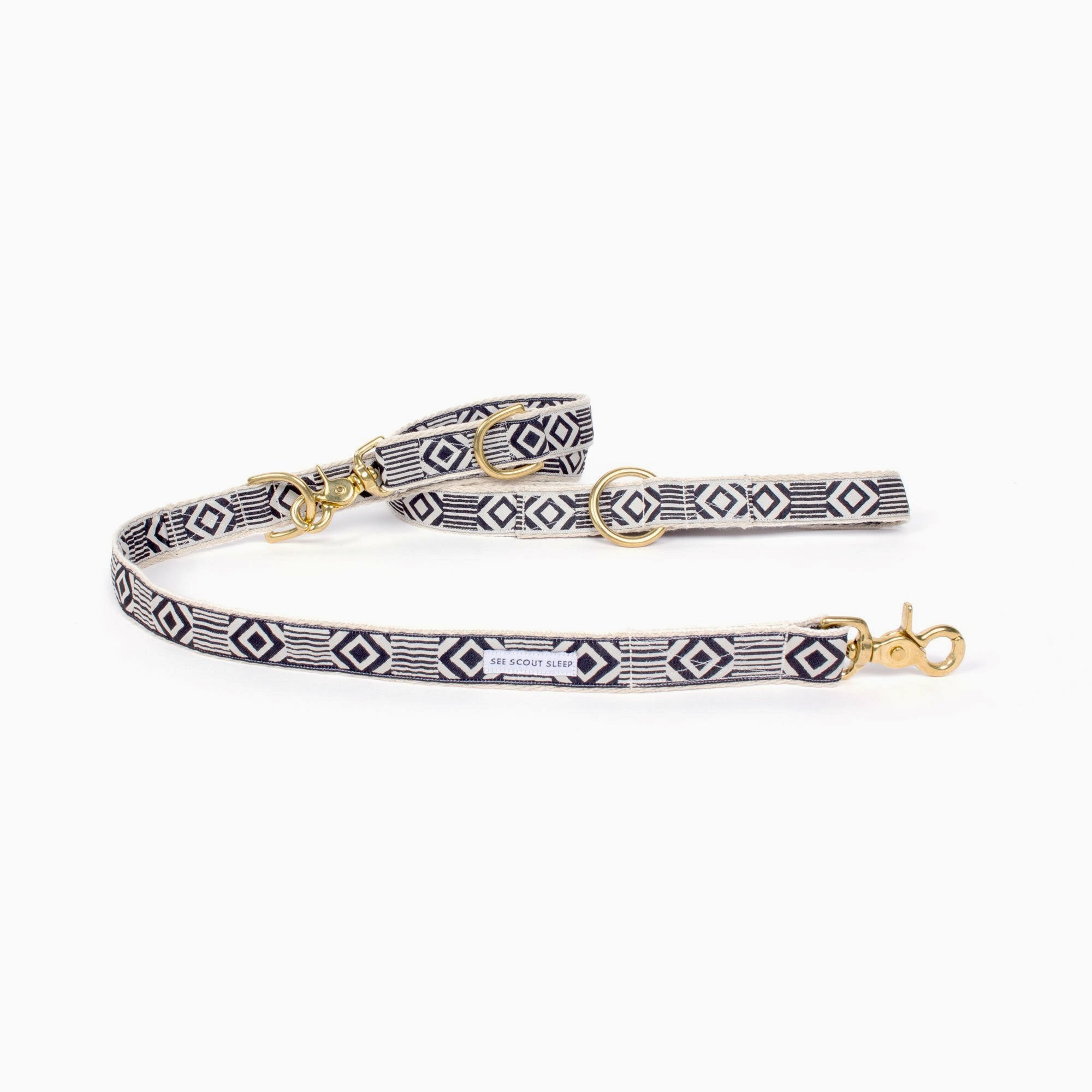 Out Of My Box City Leash - Black & Cream - NEW PETS ON THE BLOCK.COM