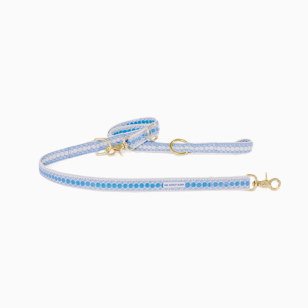 You’re A Stud City Leash - Cream & Lake Blue - NEW PETS ON THE BLOCK.COM