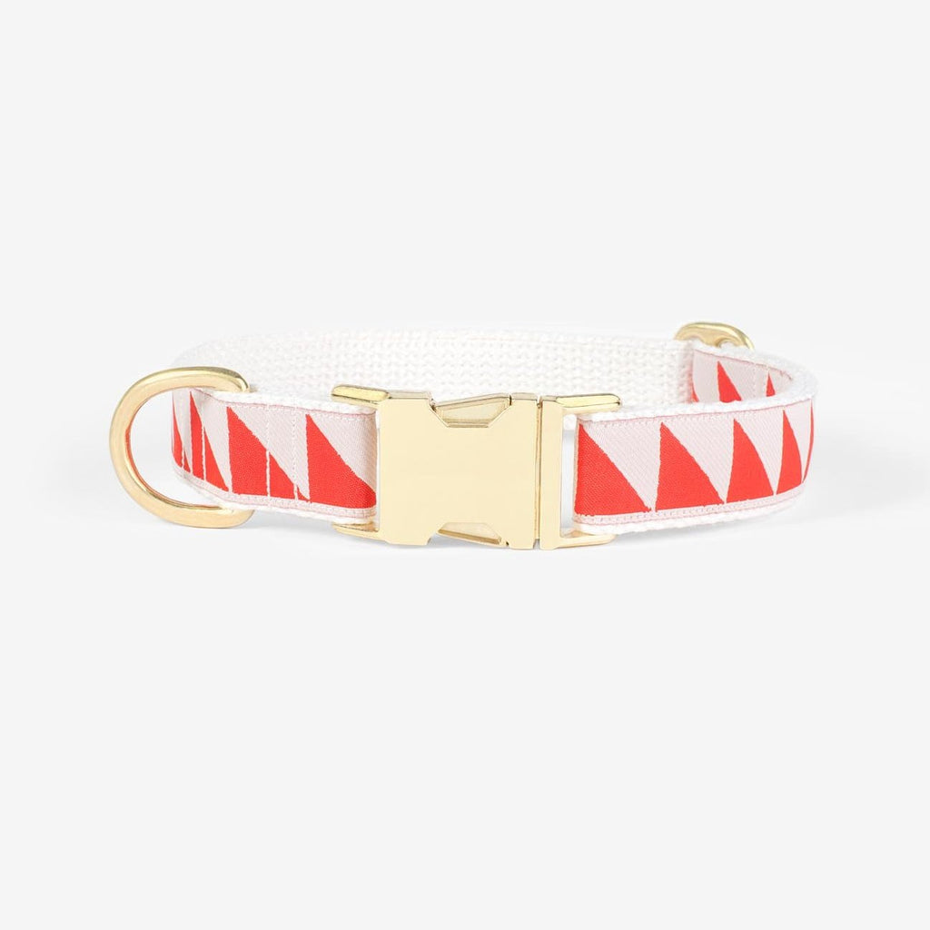Nice Grill Dog Collar - Cream & Vermillion - NEW PETS ON THE BLOCK.COM