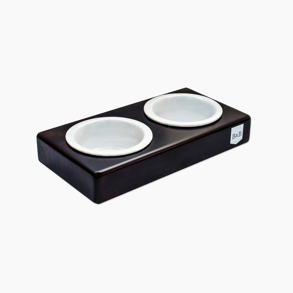 Duo Ceramic Dog/Cat Bowl - Chestnut - NEW PETS ON THE BLOCK.COM