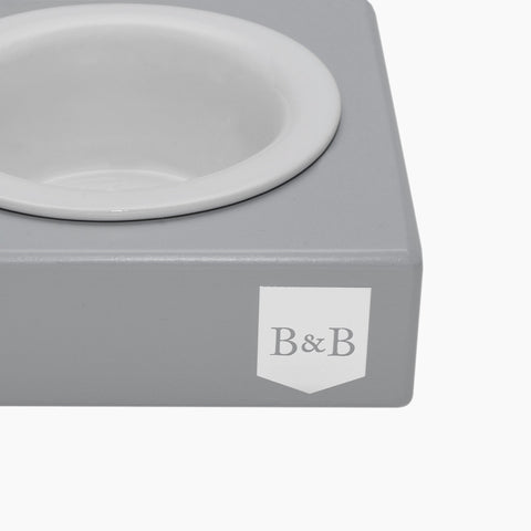 Duo Ceramic Dog/Cat Bowl - Grey