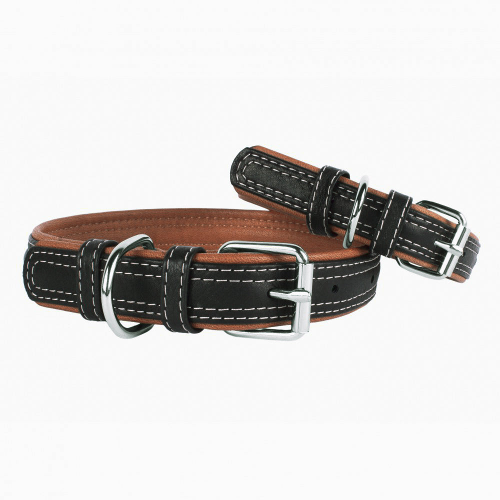 New pets on the block Soft Leather Collar Black Brown uitverkoop