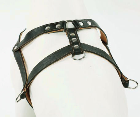 New pets on the block durable non pull leather dog harness black strong sale uitverkoop