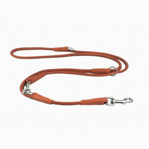 Soft Leather Collar & Multi Functional Leash Set - Brown