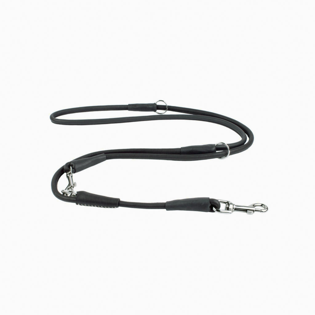 New pets on the block Multi Functional Leather Leash black durable