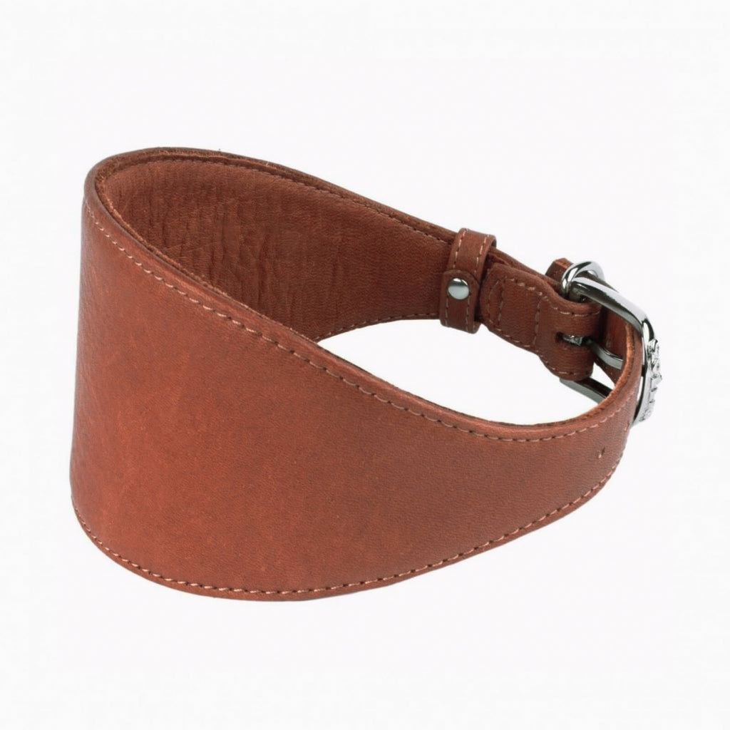 New pets on the block Soft Leather Collar Multi Functional Leash for Whippet Lurcher Borzoi Greyhound Brown matching set