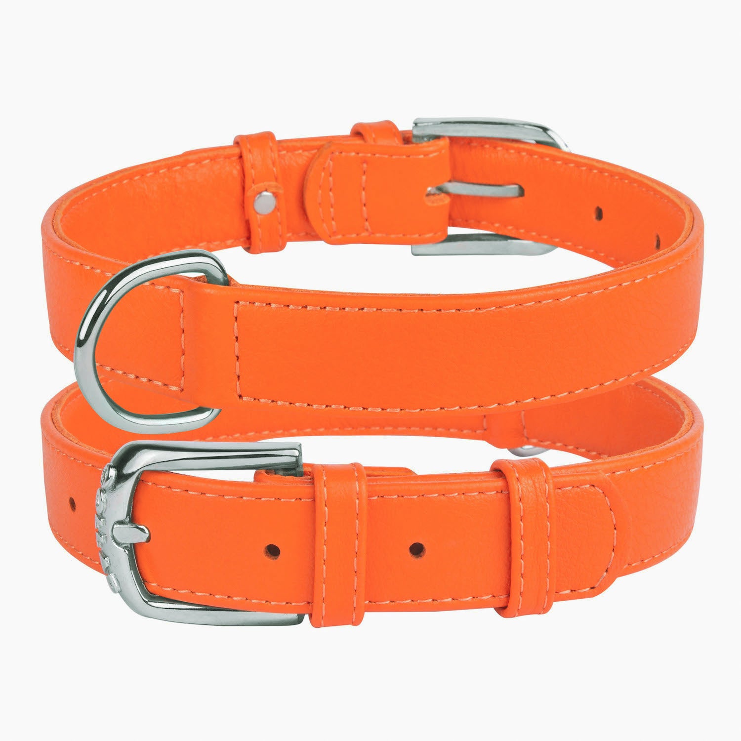 New pets on the block Soft Padded Leather Dog Collar Multi Functional Dog Leash Orange matching set sale