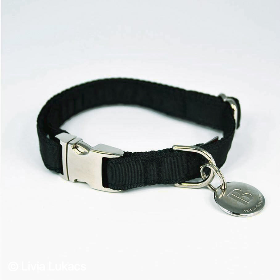 Brott Dog Minimalistic Design Fashion Dog Collar Leash Set Minim Black