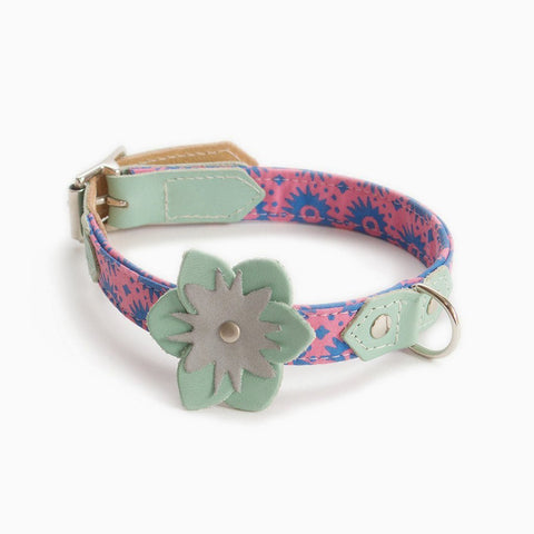 Reflective Leather Flower - Mint
