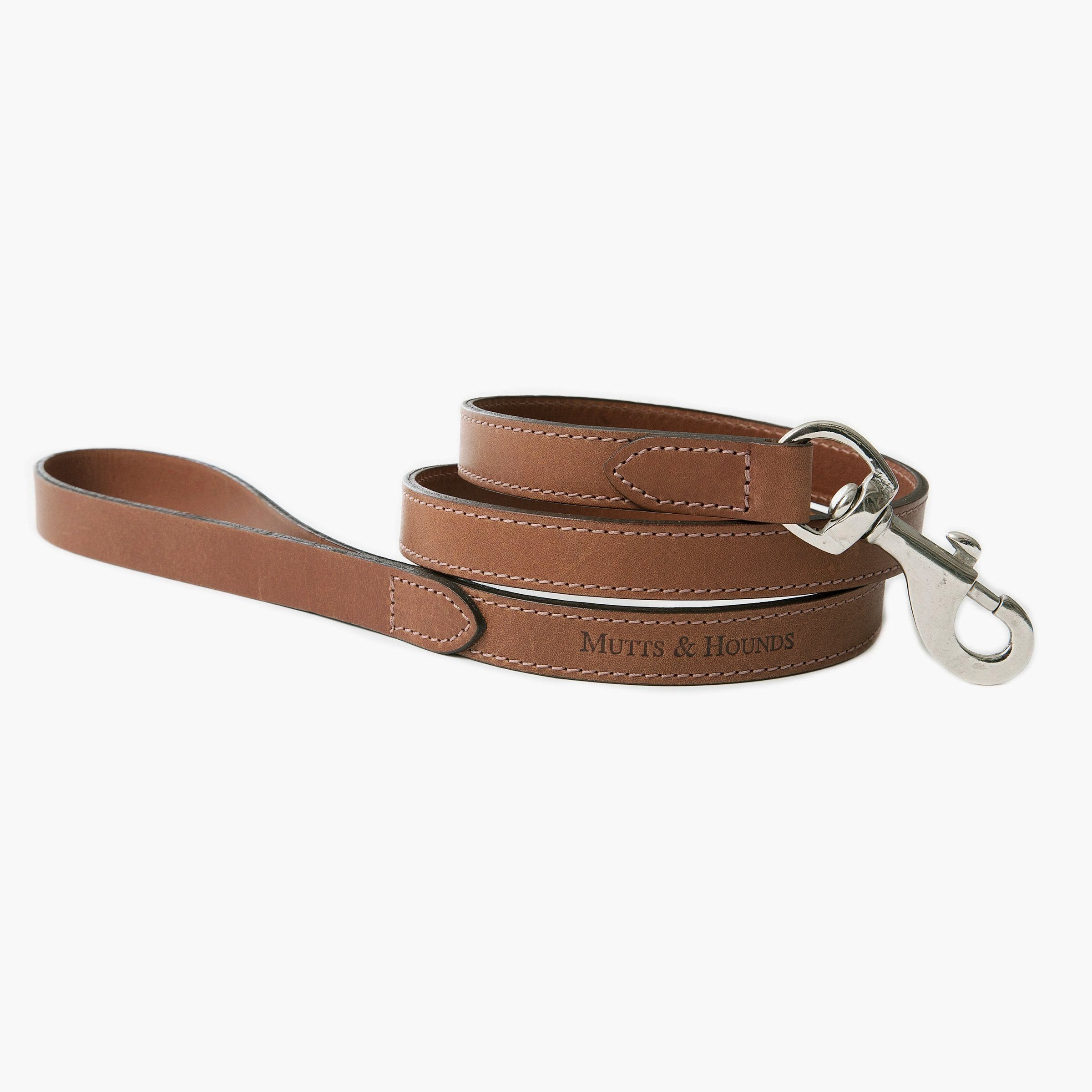 Tweed & Leather Dog Leash - Balmoral - NEW PETS ON THE BLOCK.COM