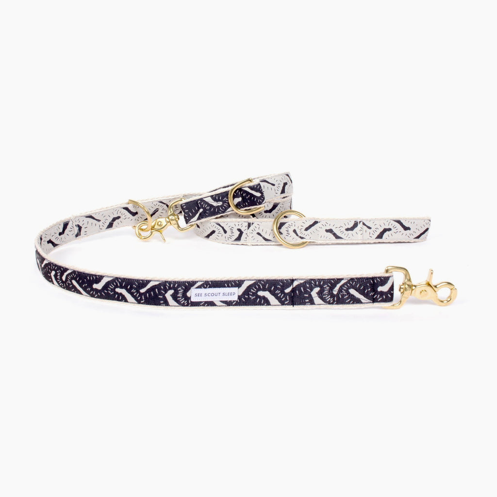 Life of the Party City Leash - Black & Cream - NEW PETS ON THE BLOCK.COM