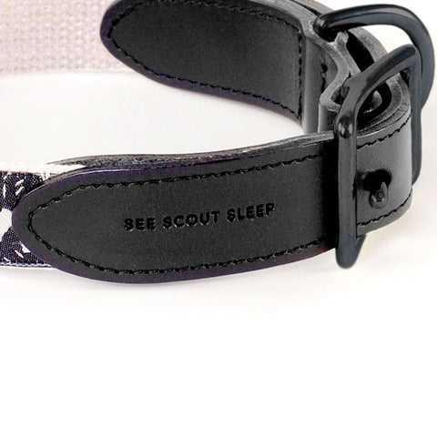 Life of the Party Leather Dog Collar - Black & Cream
