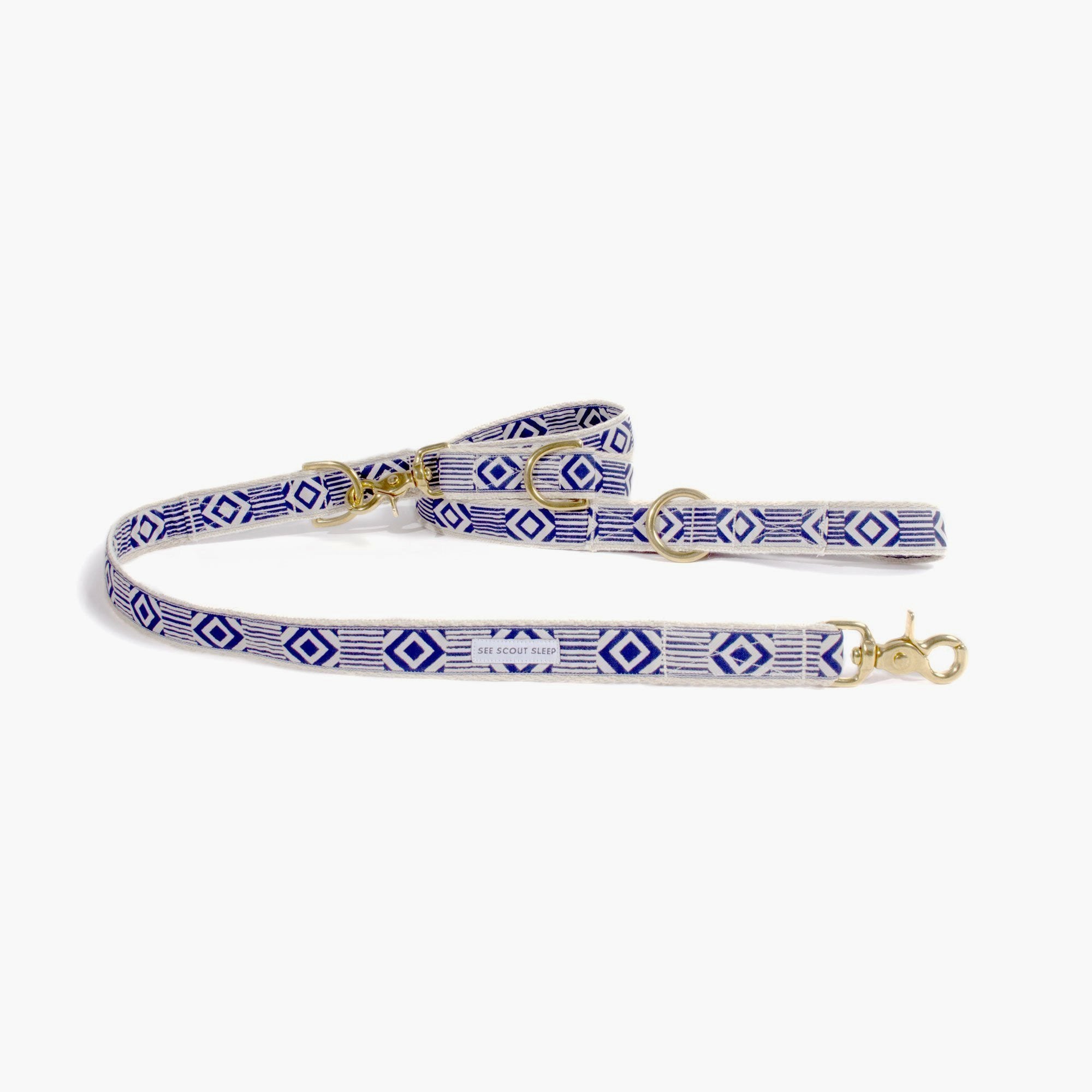 Out Of My Box City Leash - Navy & Cream - NEW PETS ON THE BLOCK.COM